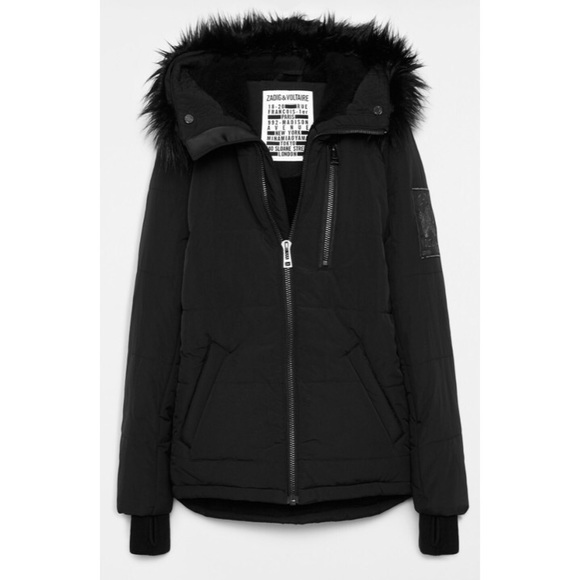 📸🆕 Z&V ღ Patch Quilt ღ Down Parka Faux Fur Trim - Picture 8 of 8